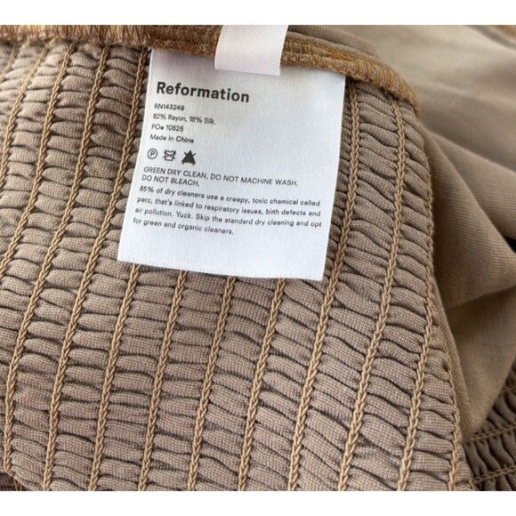 Reformation Mallory Velvet Top Size 4 Long Sleeve Smocked Sweetheart Romantic - Picture 7 of 8